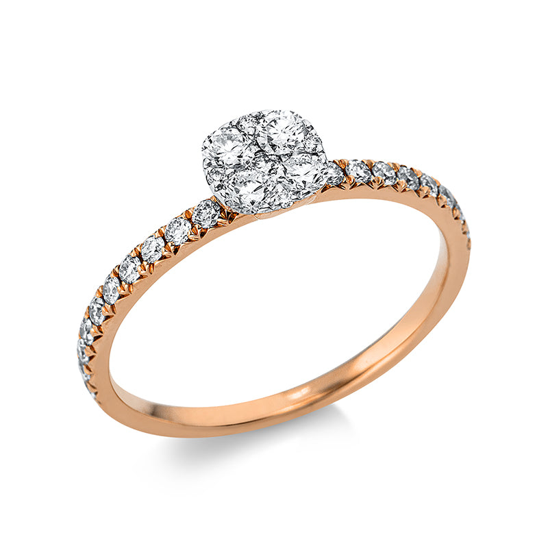 Ring    aus 750/-18 Karat Rotgold mit 31 Diamanten 0