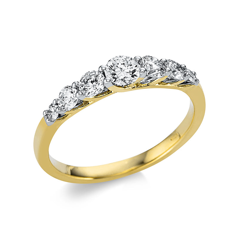 Ring    aus 750/-18 Karat Gelbgold mit 7 Diamanten 0