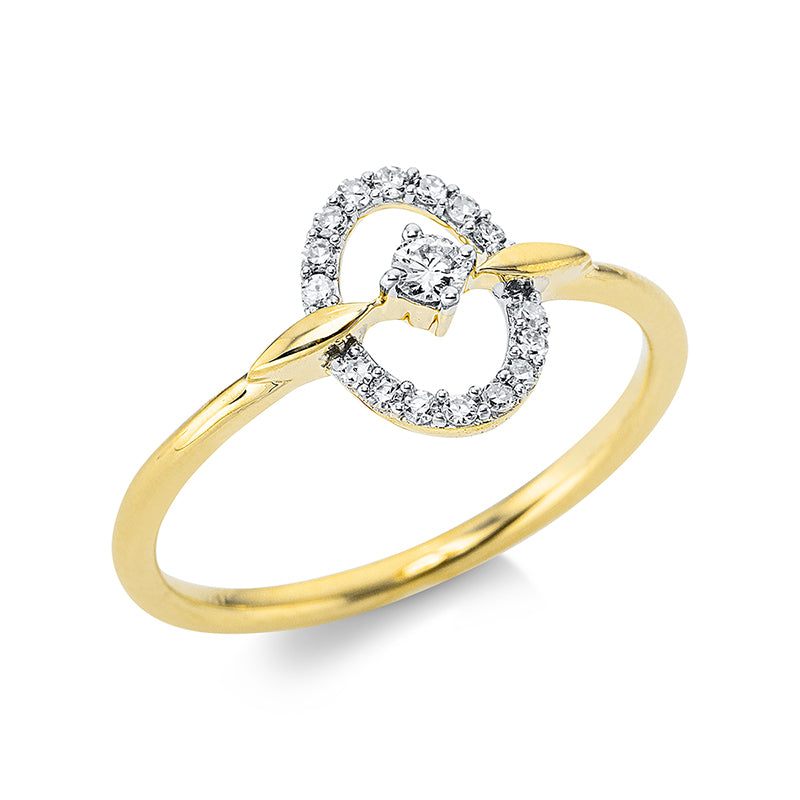 Ring    aus 750/-18 Karat Gelbgold mit 17 Diamanten 0