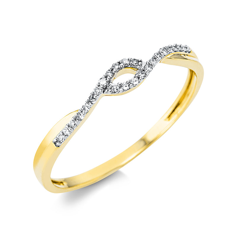 Ring    aus 750/-18 Karat Gelbgold mit 24 Diamanten 0