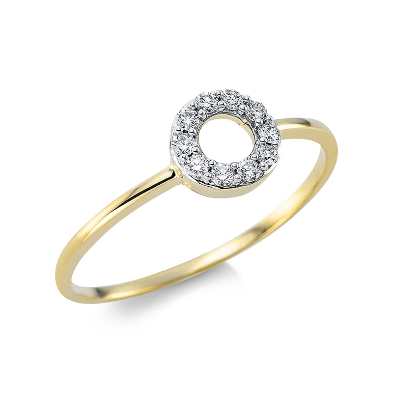 Ring - Moderner Schmuck aus Gold mit Diamanten, Kreis-Symbol - 1AY49