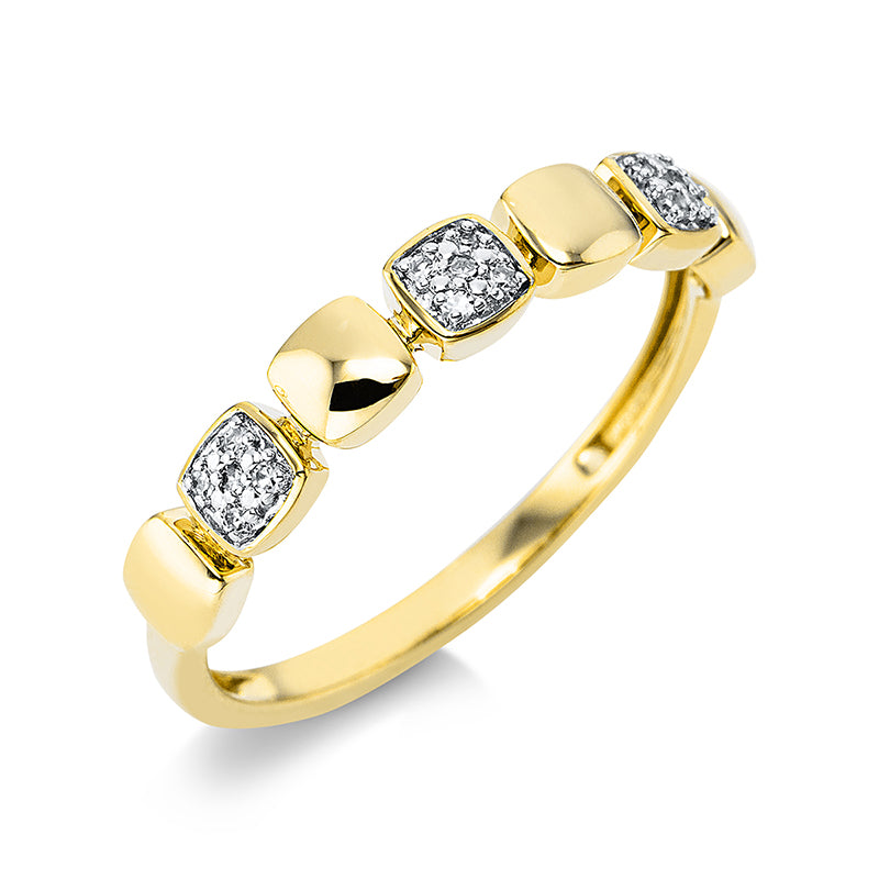 Ring    aus 750/-18 Karat Gelbgold mit 15 Diamanten 0