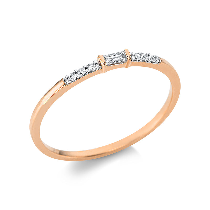 Ring    aus 750/-18 Karat Rotgold mit 7 Diamanten 0