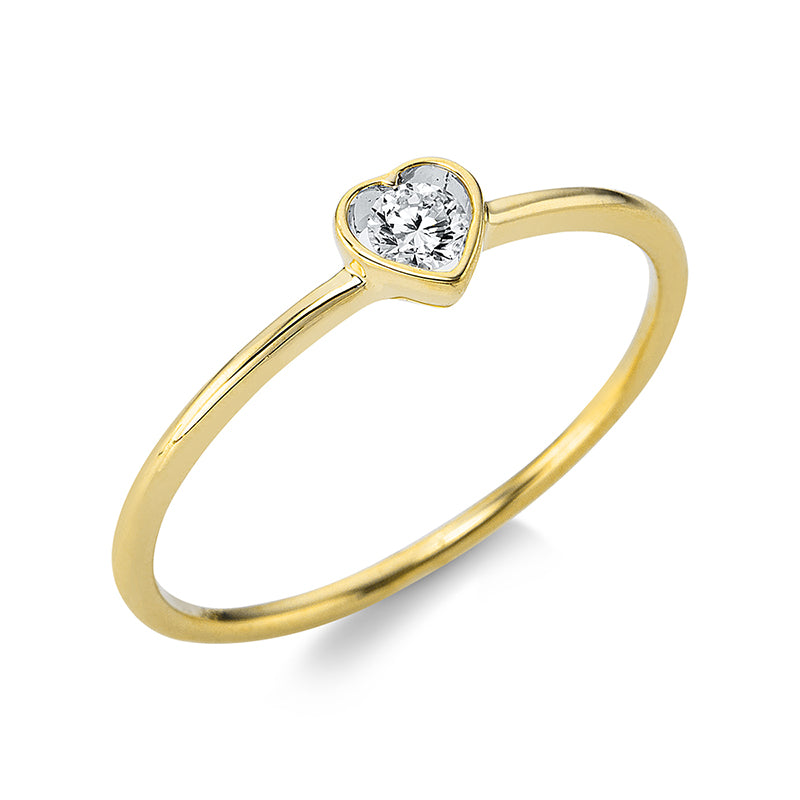 Ring    aus 750/-18 Karat Gelbgold mit 1 Diamant 0