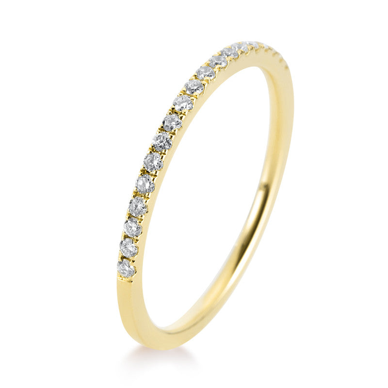 Ring - Memoire halb aus Gold mit Diamanten - 1B202