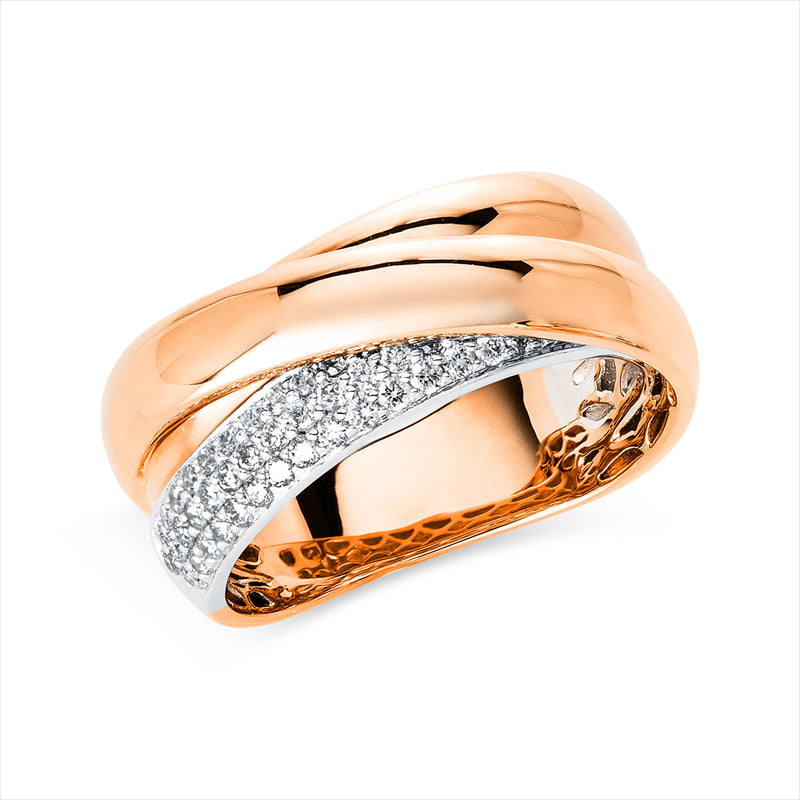 Ring    aus 750/-18 Karat Rotgold / Weißgold mit 46 Diamanten 0