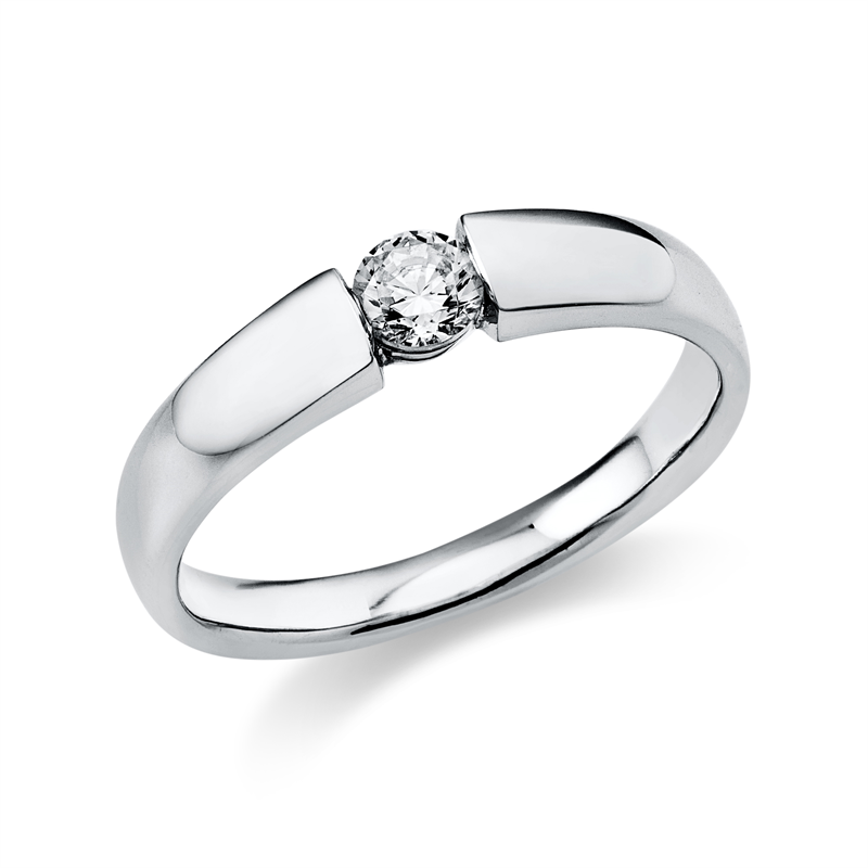 Ring    aus 585/-14 Karat Weißgold mit 1 Diamant 0