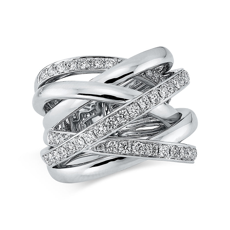 Ring    aus 750/-18 Karat Weißgold mit 59 Diamanten 1