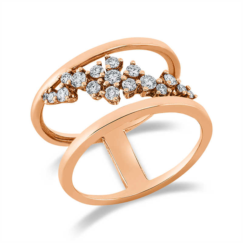 Ring    aus 750/-18 Karat Rotgold mit 17 Diamanten 0