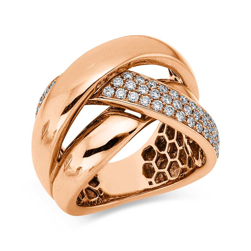 Ring    aus 750/-18 Karat Rotgold mit 68 Diamanten 0