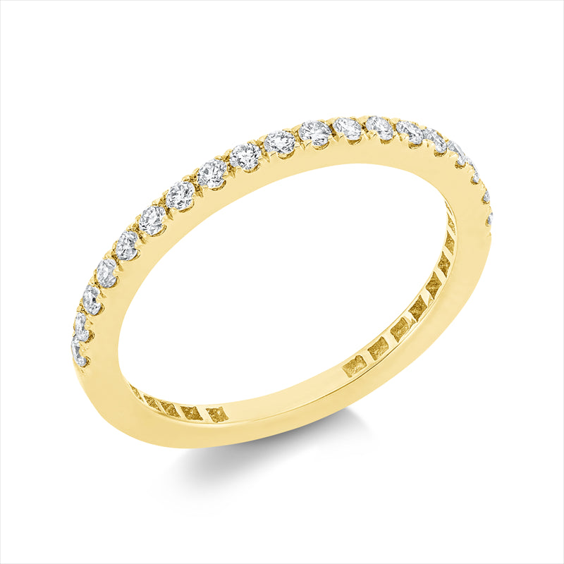 Ring - Memoire halb aus Gold mit Diamanten - 1BC30