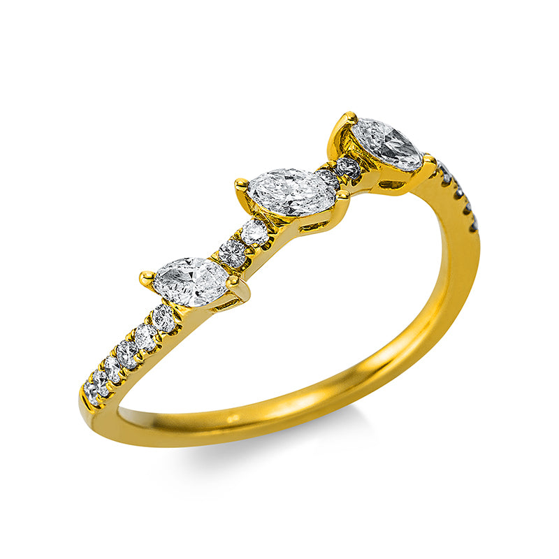 Ring    aus 750/-18 Karat Gelbgold mit 19 Diamanten 0