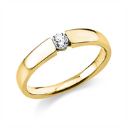 Ring    aus 585/-14 Karat Gelbgold mit 1 Diamant 0