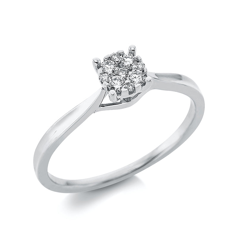Ring    aus 750/-18 Karat Weißgold mit 9 Diamanten 0