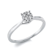 Ring    aus 750/-18 Karat Weißgold mit 9 Diamanten 0