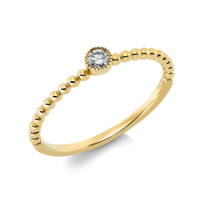 Ring - Solitaire aus Gold mit Diamant - 1BE99