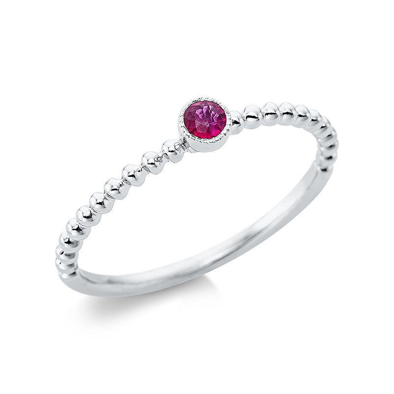 Ring mit Rubin  aus 750/-18 Karat Weißgold  