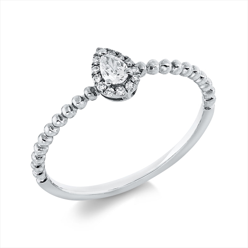 Ring    aus 750/-18 Karat Weißgold mit 14 Diamanten 0