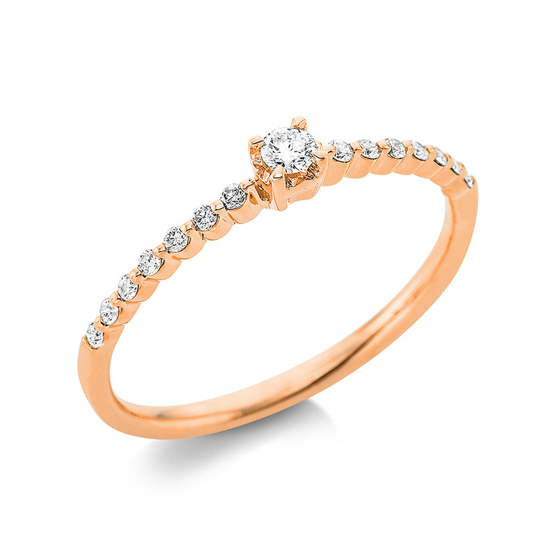 Ring    aus 750/-18 Karat Rotgold mit 15 Diamanten 0