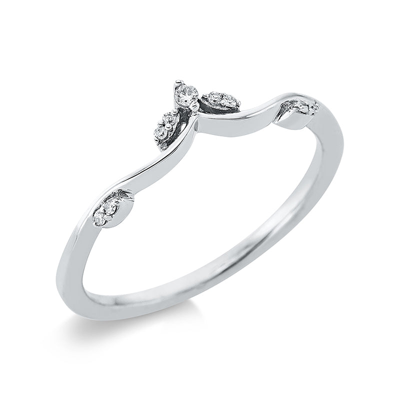 Ring    aus 750/-18 Karat Weißgold mit 9 Diamanten 0