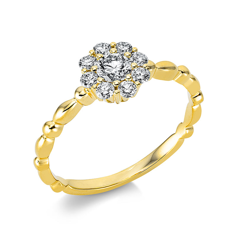 Ring    aus 750/-18 Karat Gelbgold mit 9 Diamanten 0
