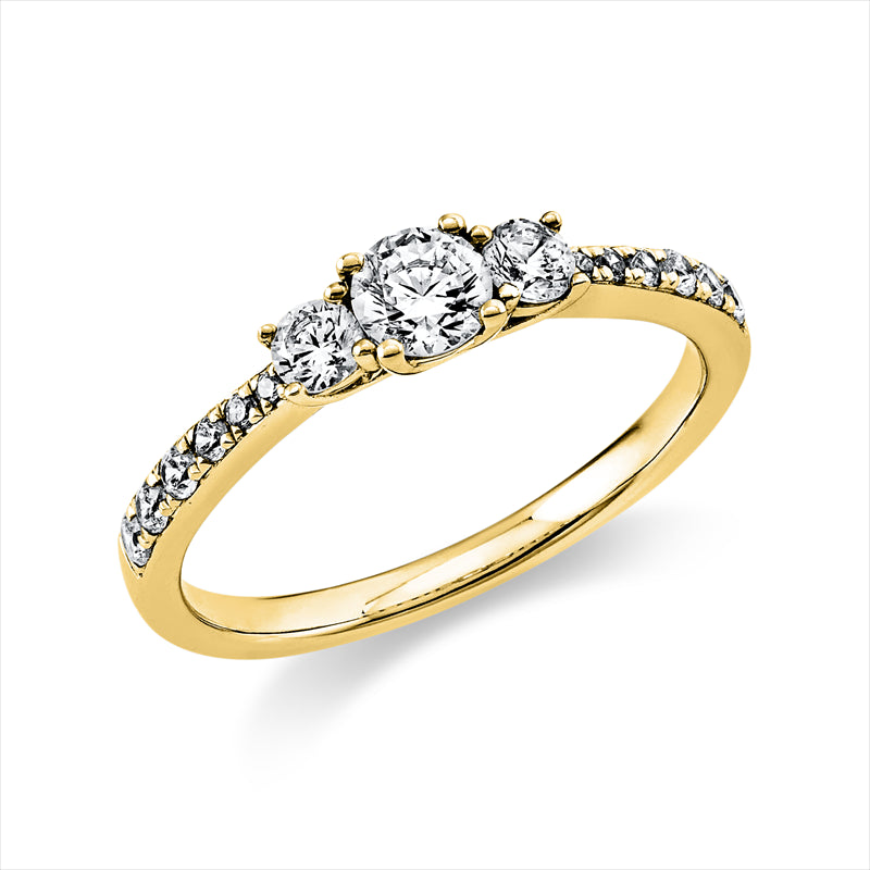 Ring    aus 750/-18 Karat Gelbgold mit 15 Diamanten 0