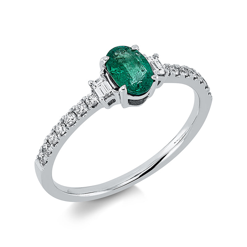Ring aus Gold mit Diamanten mit Smaragd - 1BL43