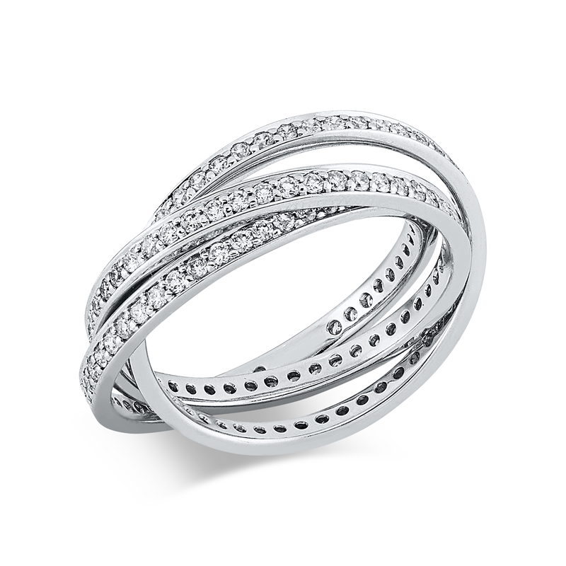Ring    aus 750/-18 Karat Weißgold mit 144 Diamanten 0