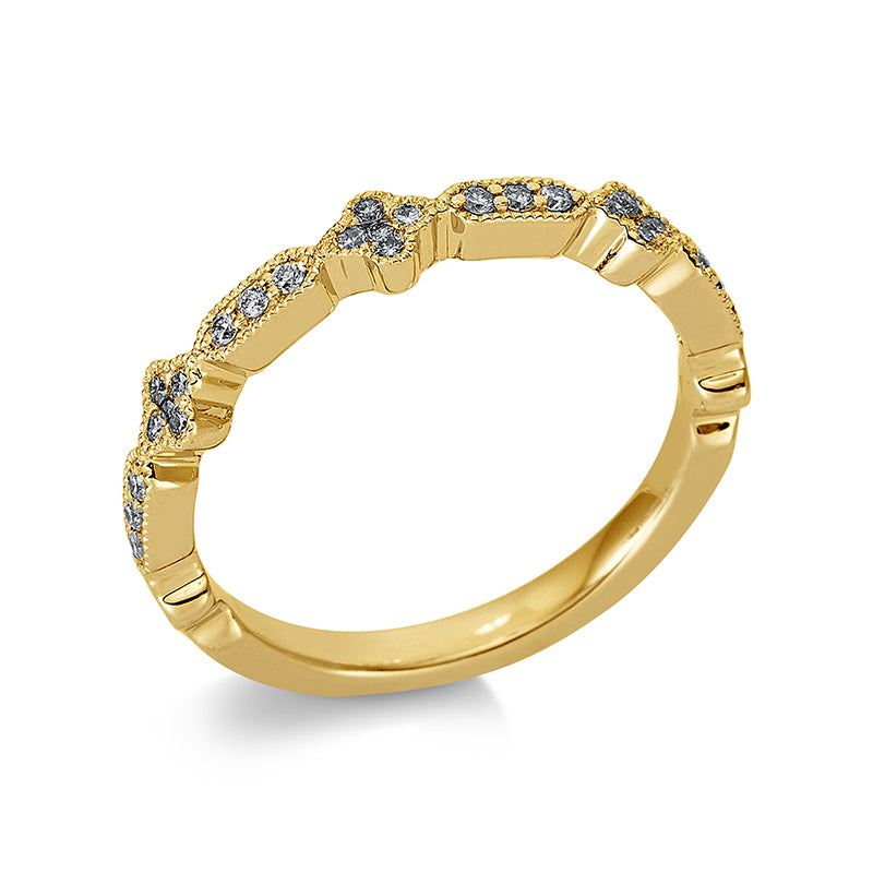 Ring    aus 750/-18 Karat Gelbgold mit 27 Diamanten 0