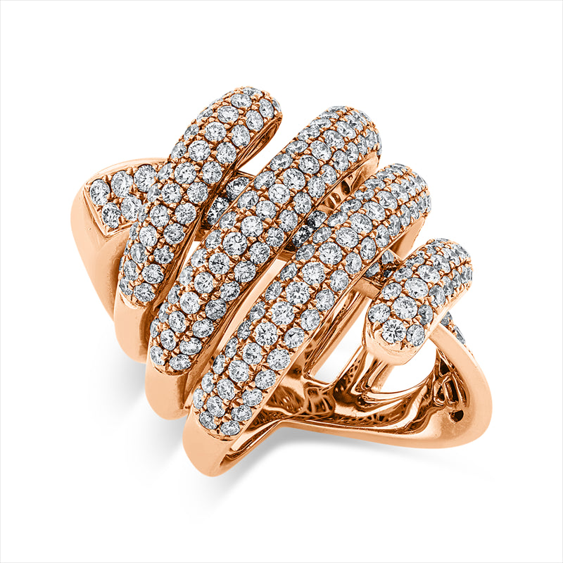 Ring    aus 750/-18 Karat Rotgold mit 244 Diamanten 4