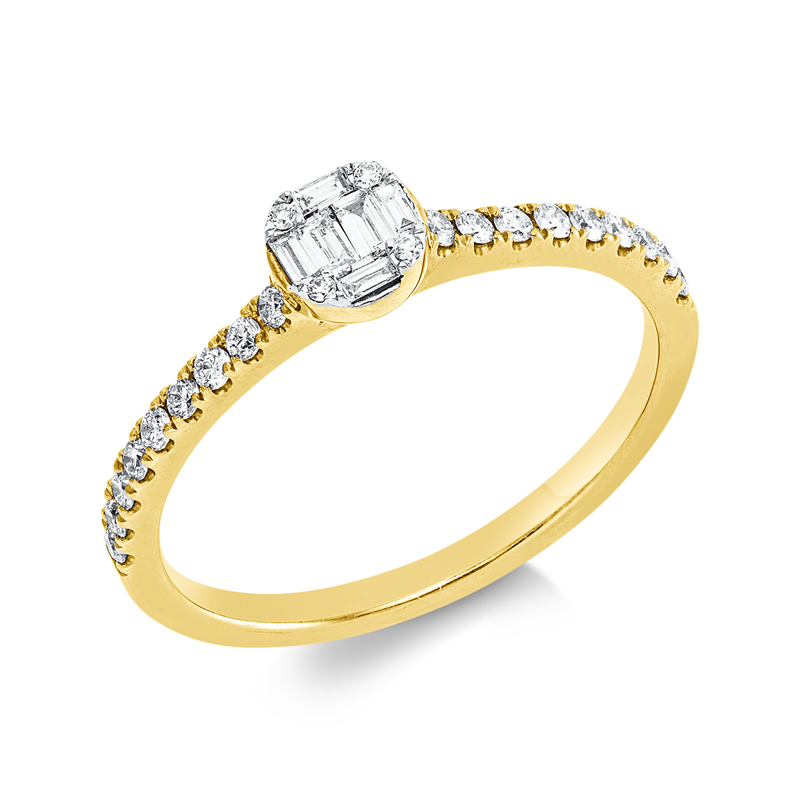 Ring    aus 750/-18 Karat Gelbgold mit 28 Diamanten 0