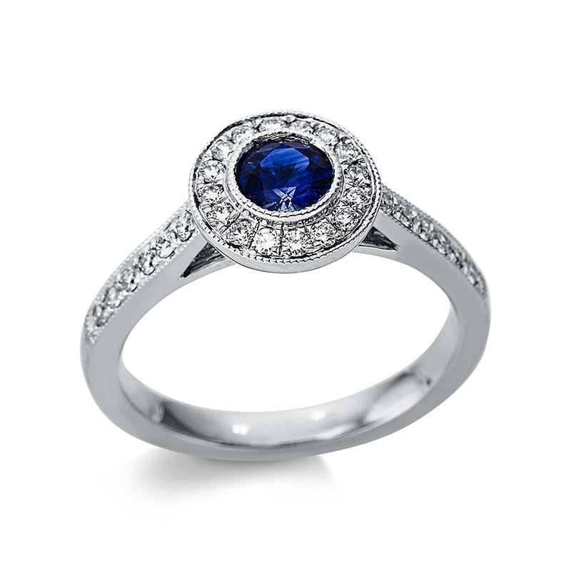 Ring aus Gold mit Diamanten mit Saphir - 1BV65