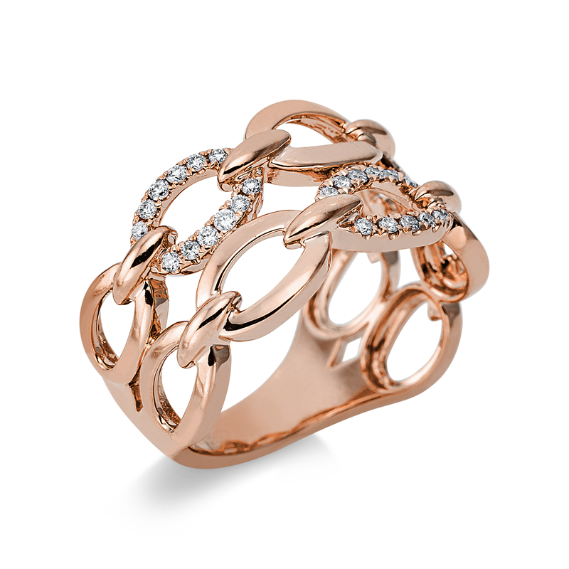 Ring    aus 750/-18 Karat Rotgold mit 36 Diamanten 0