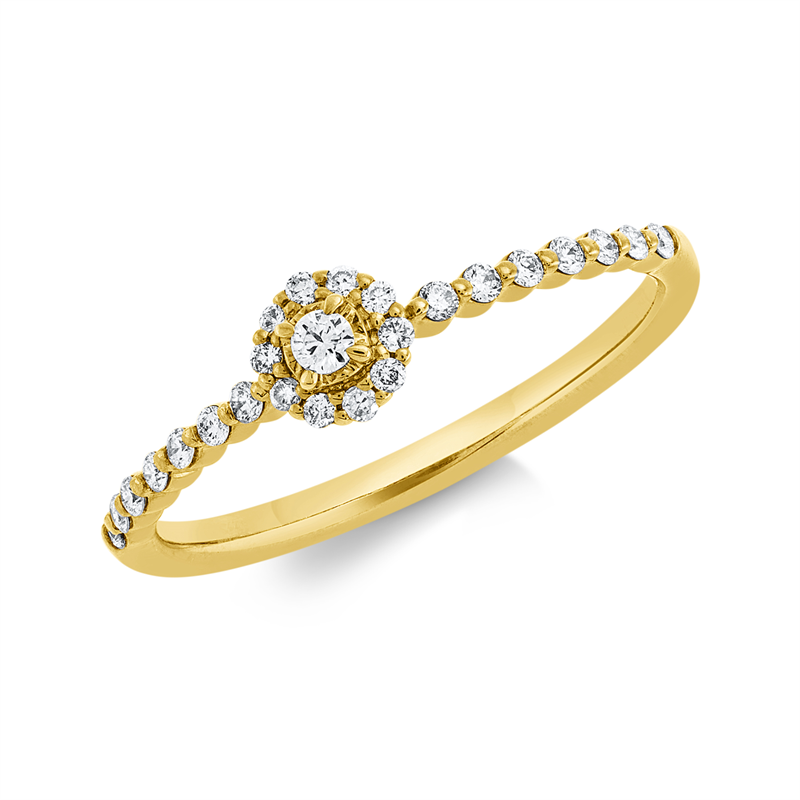 Ring    aus 750/-18 Karat Gelbgold mit 25 Diamanten 0