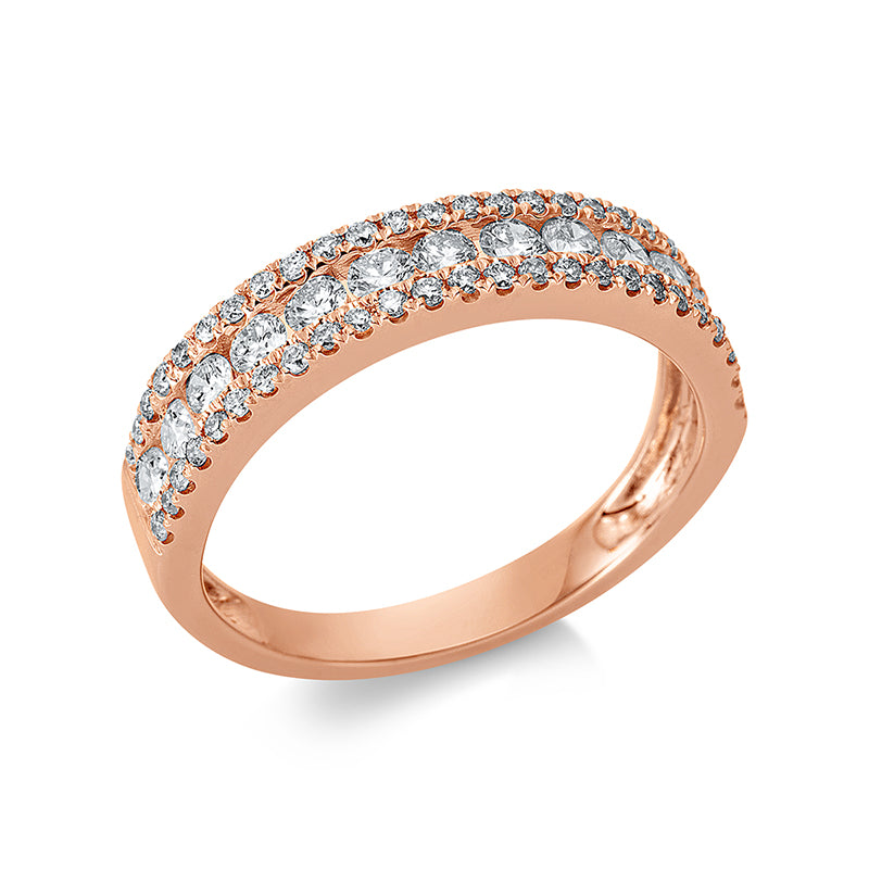 Ring    aus 750/-18 Karat Rotgold mit 63 Diamanten 0
