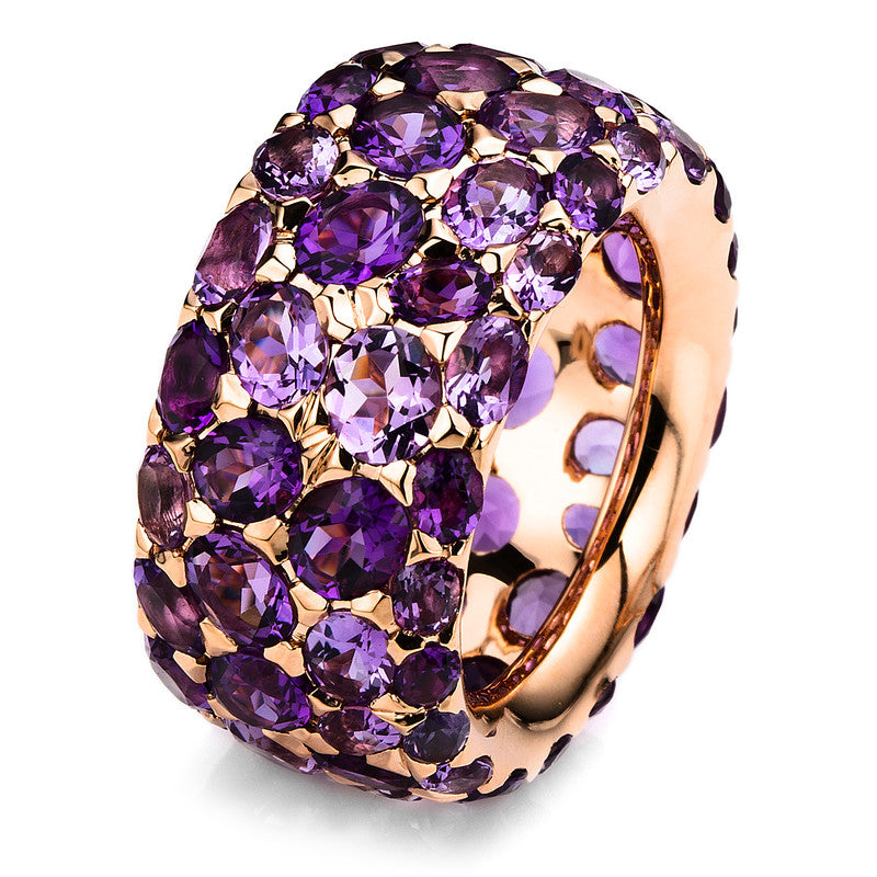 Ring mit Amethyst  aus 750/-18 Karat Rotgold  