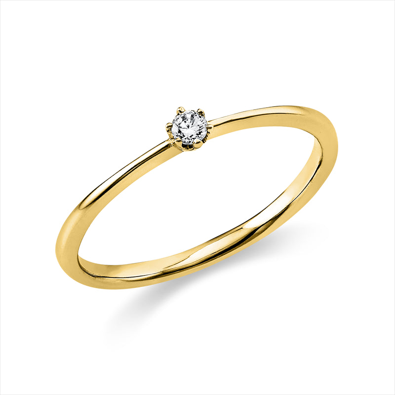 Ring - Solitaire aus Gold mit Diamant - 1C476