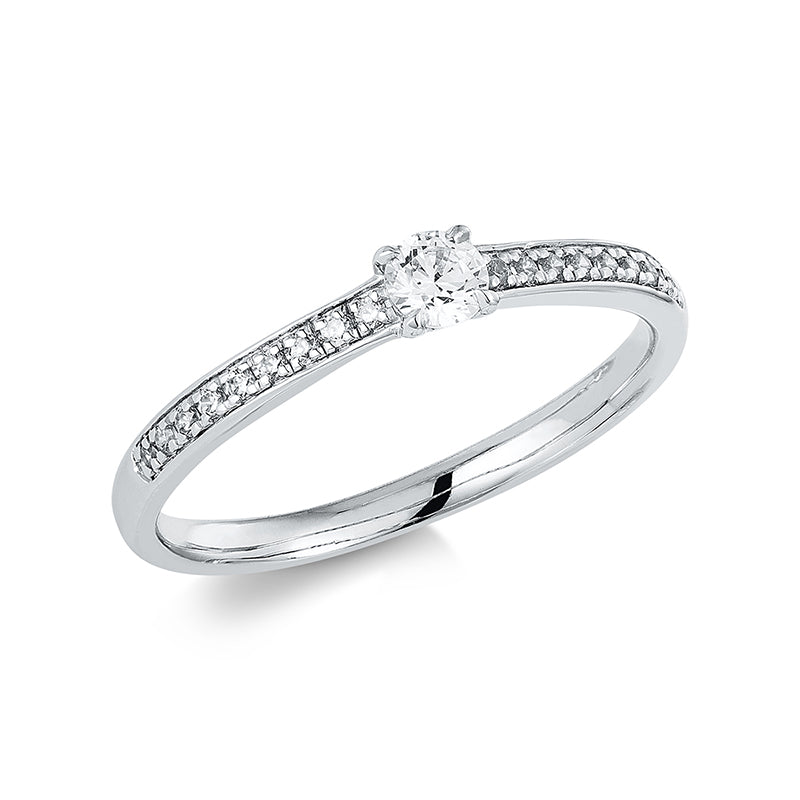 Ring    aus 585/-14 Karat Weißgold mit 19 Diamanten 0