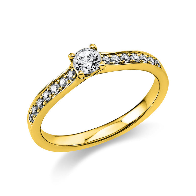 Ring    aus 585/-14 Karat Gelbgold mit 15 Diamanten 0