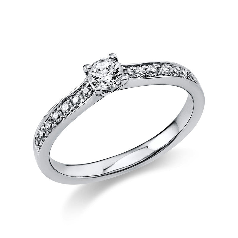 Ring    aus 585/-14 Karat Weißgold mit 15 Diamanten 0