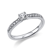 Ring    aus 585/-14 Karat Weißgold mit 15 Diamanten 0