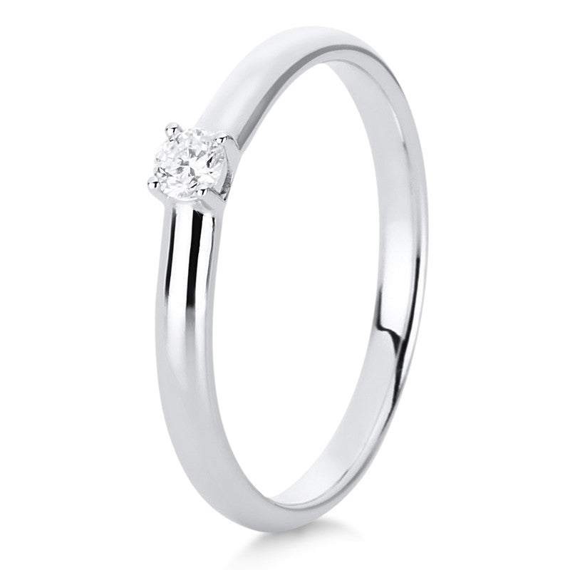 Ring    aus 750/-18 Karat Weißgold mit 1 Diamant 0