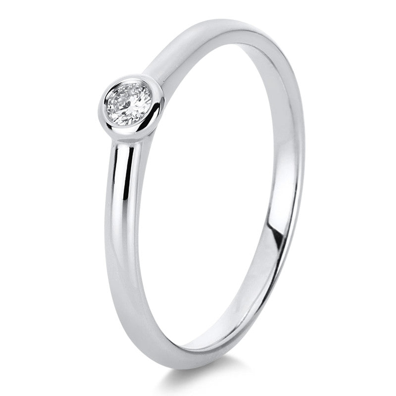 Ring    aus 585/-14 Karat Weißgold mit 1 Diamant 0