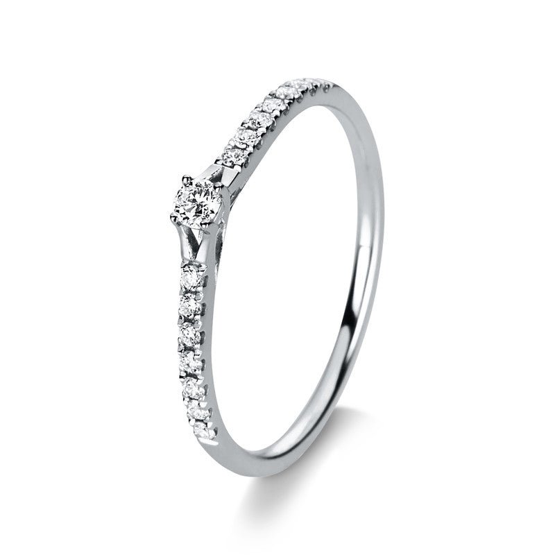 Ring    aus 750/-18 Karat Weißgold mit 15 Diamanten 0