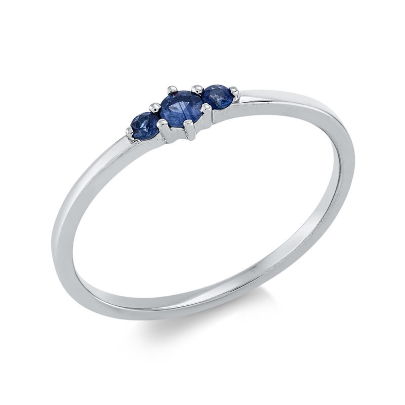 Ring mit Saphir  aus 750/-18 Karat Weißgold  