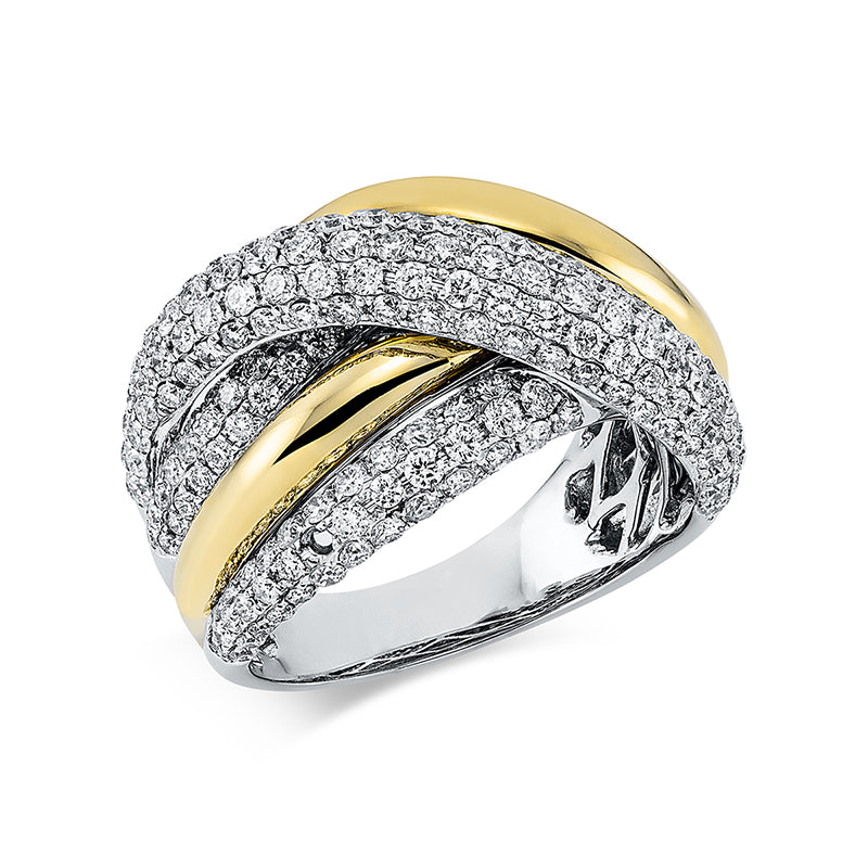 Ring    aus 750/-18 Karat Weißgold / Gelbgold mit 203 Diamanten 2