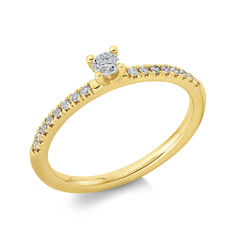 Ring    aus 750/-18 Karat Gelbgold mit 17 Diamanten 0