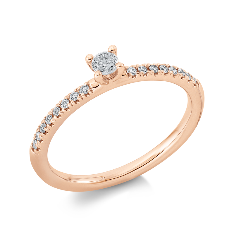 Ring    aus 750/-18 Karat Rotgold mit 17 Diamanten 0