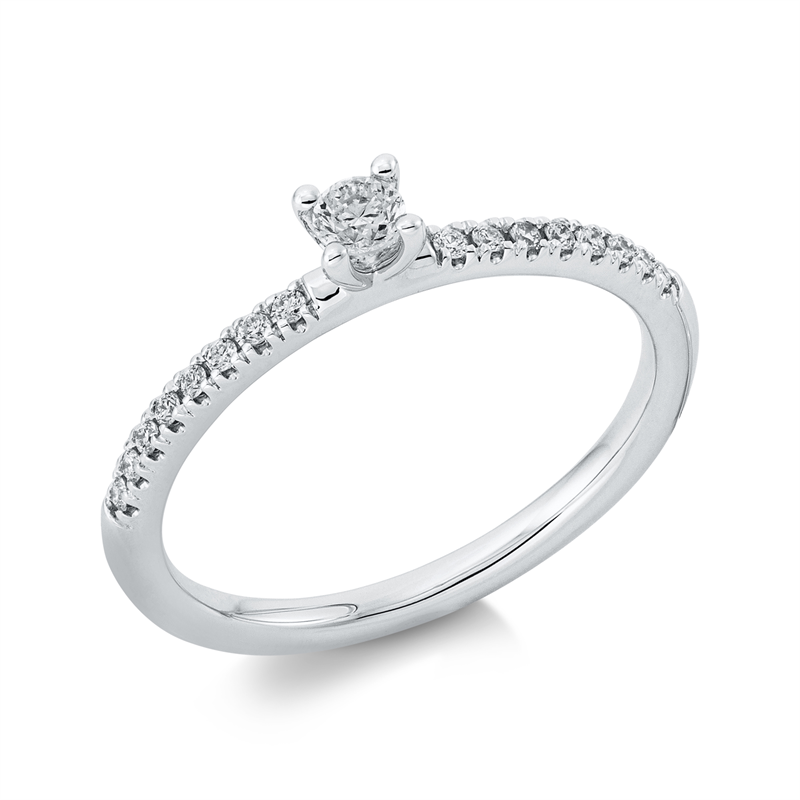 Ring    aus 750/-18 Karat Weißgold mit 17 Diamanten 0