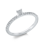 Ring    aus 750/-18 Karat Weißgold mit 17 Diamanten 0